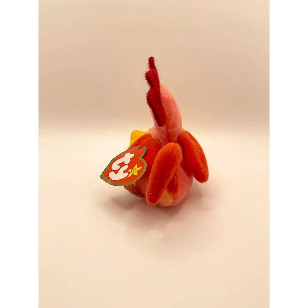 Ty Teenie Beanie Babies Strut the Rooster Pink Orange Plush Toy 1993‎ Vintage